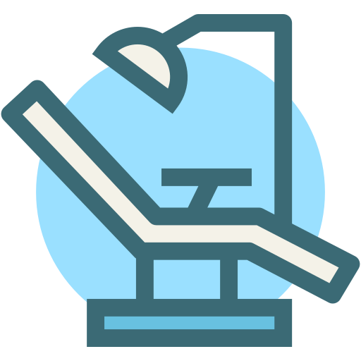 Dental, dental chair, dentist, dentistry, medical, tooth, dental treatment icon